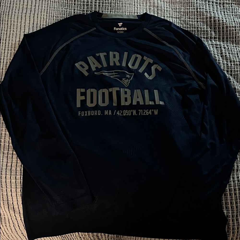 Fanatics Navy Patriots Football Long Sleeve Shirt